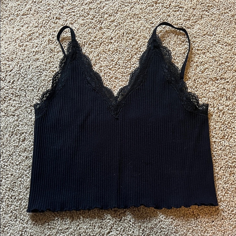 Love Tree Black Lace Cami Top